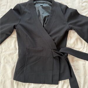 Black kimono sleeve  Wrap Blazer Jacket - Women's